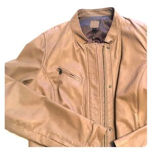 Gap blonde leather motorcycle jacket